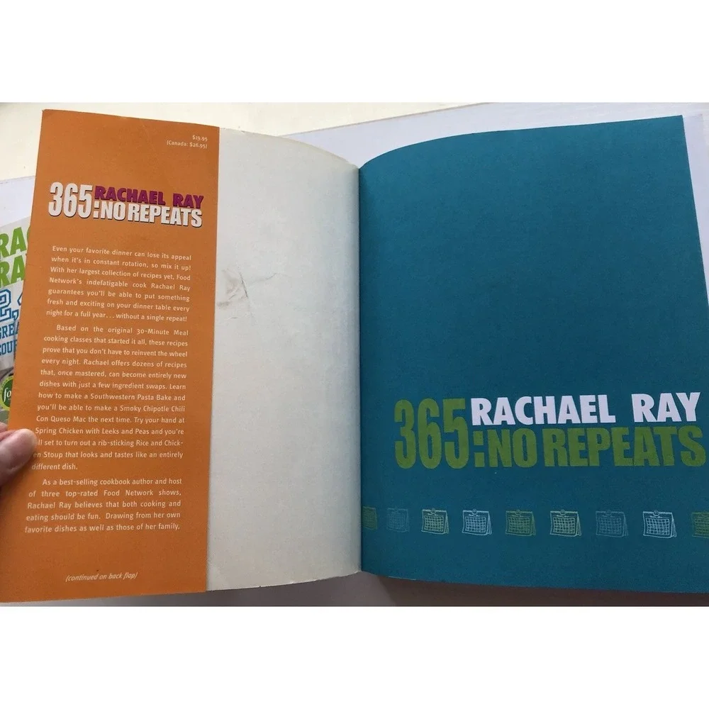 Lot of Rachael Ray Cookbooks 365 No Repeats, 2, 4, 6, 8 Easy Cooking‎ Recipes